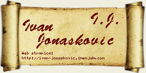 Ivan Jonašković vizit kartica